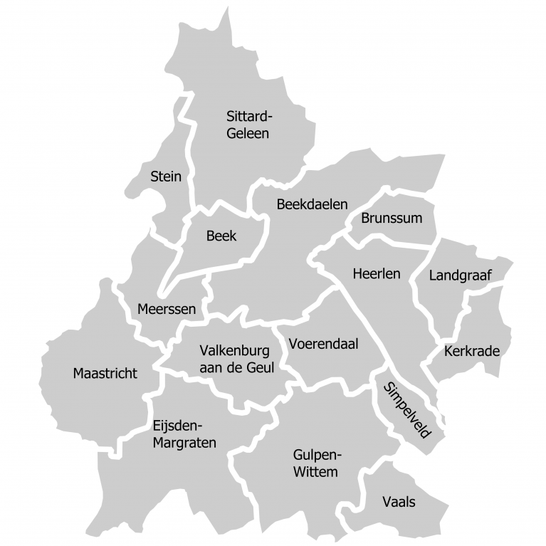 kaart gemeenten zuid-limburg